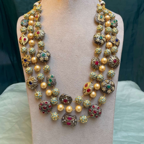 High Quality Jaipuri Beads Multilayer Necklace Mala Jewellery