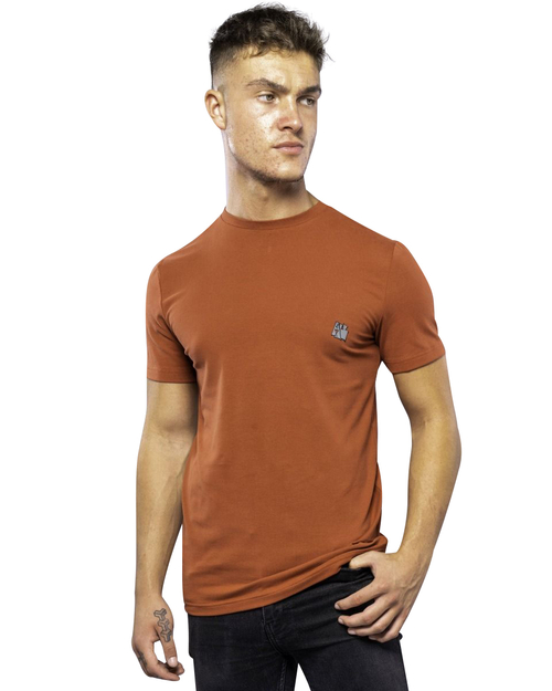 Simeone Short Sleeved T-shirt with Crew Neckline CHILLI-OIL