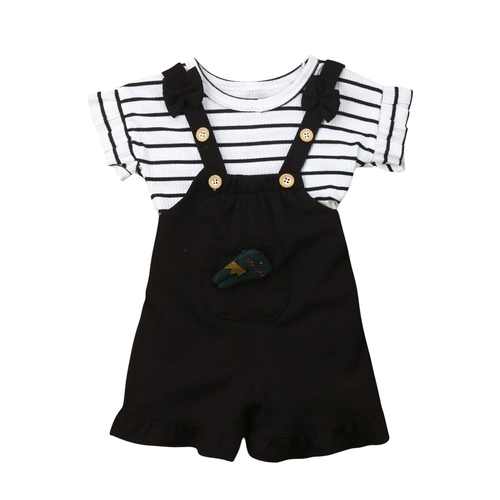 0 4T Little Girls 2Pcs Summer Outfits Toddler Kids