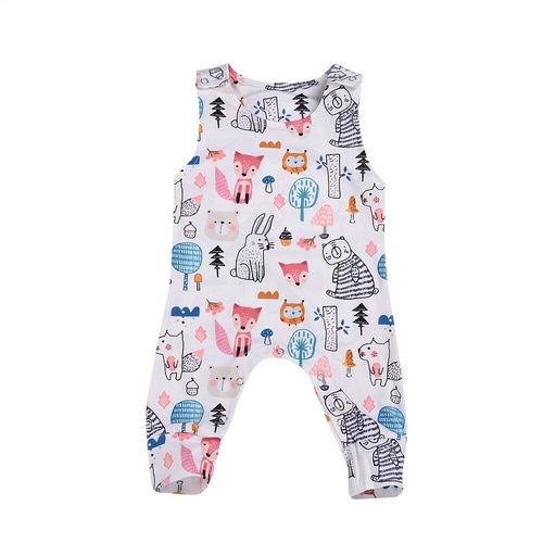 Newborn Baby Girl Animal Romper Pink Bodysuit