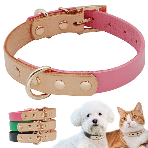 Luxury Leather Dog Pet Collar Colorful Leather
