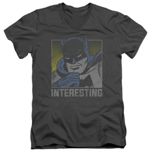 Trevco Dc-Interesting - Short Sleeve Adult 30-1 Tee V-Neck - Charcoal-