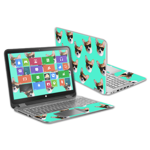 MightySkins HPENVY15-Cool Corgi 15.6 in. Skin Decal Wrap for HP Envy x