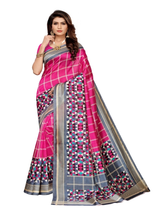 Generic Women's Art Silk Saree (Multi, 5-6 Mtrs)