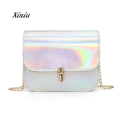 Fashion Shoulder Bag Women Laser Leather Crossbody