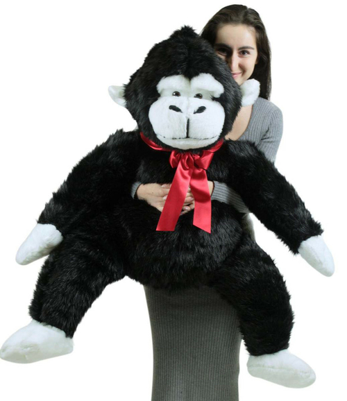 American Made Giant Stuffed Monkey 40 Inch Soft Black Big Stuffed