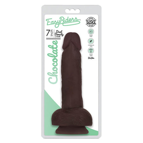 Curve Toys Easy Riders 7 in. Dual Density Dildo with Balls & Suction