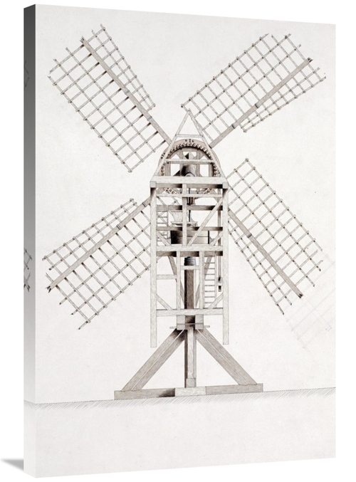 Global Gallery GCS-267968-36-142 36 in. Drawings for Windmills Art Pri