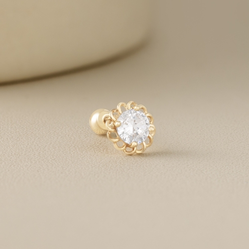 14K (58.5%) SOLID GOLD BLOOM PIERCING