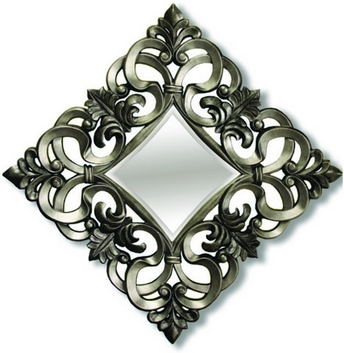 A&A Art Gallery PU065 Antique Silver Ornate Antique Mirror