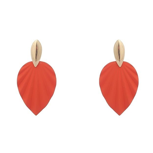 Orange Leafy Delight Earrings Stone, Clip-on Earring for women