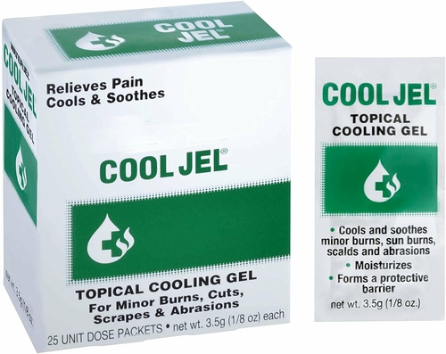 Topical Cool Gel. Case of 600 Burn Relief Gel. 3.5 g Cool Jel in