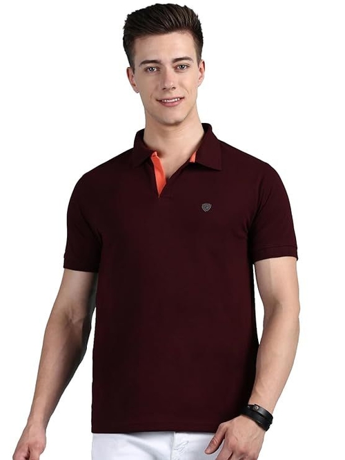 en's Regular Fit Polo Neck Half Sleeve Solid Casual T-Shirt | Polo