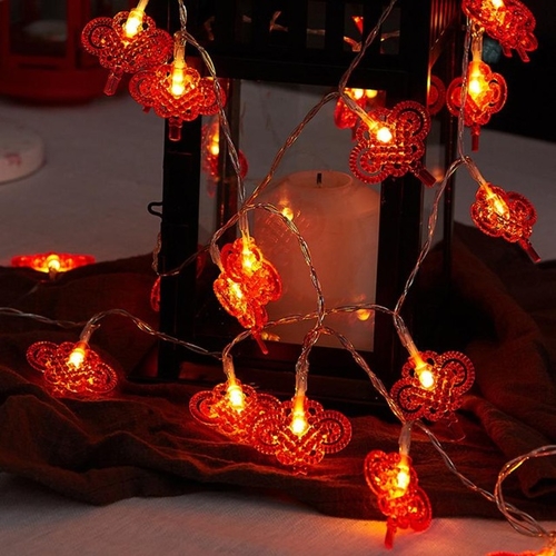 Small Lantern Light Chain Led Chinese Knot Hanging