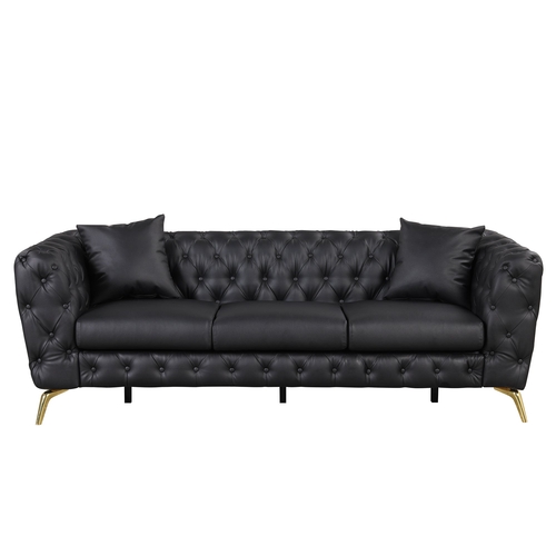 88.5" Modern Sofa Couch PU Upholstered Sofa with Sturdy Metal Legs,