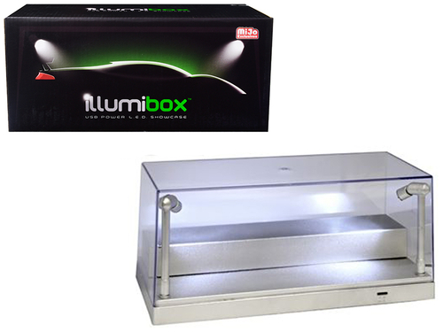 USB Powered Plastic Collectible Display Show Case Silver 1/24 Scale