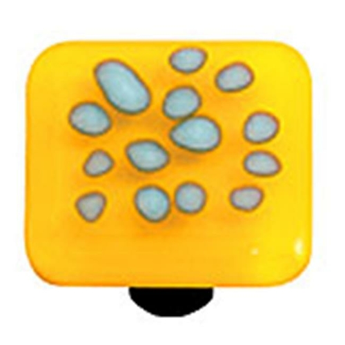 Hot Knobs HK6003-KA Reactive Clear Sunflower Yellow Square Glass Cabin