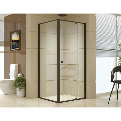 Front: (82~90) x 195cm Adjustable Semi Frameless Shower Screen in