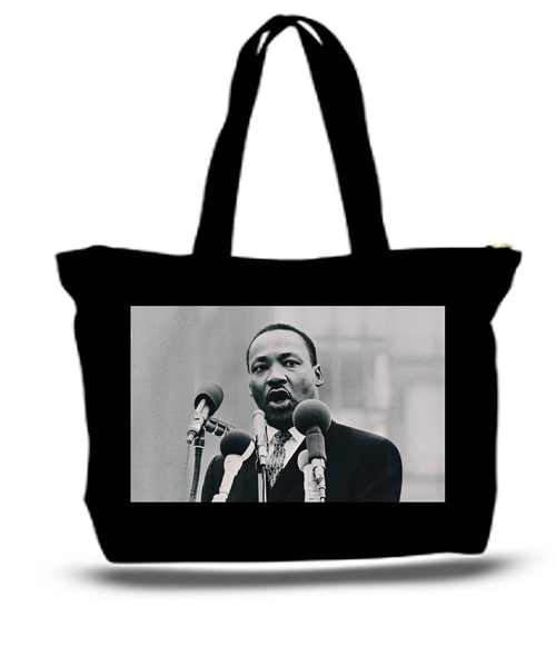 Martin Luther King Junior Large Tote New Zipper Bag