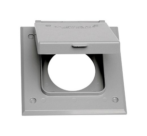 Sigma Electric 14321 2 Gang Outlet Cover  Gray - 4.55 x 4.55 in.