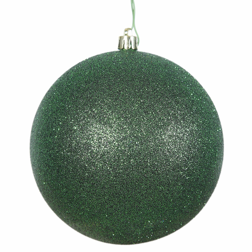 Vickerman N591524DG Emerald Glitter Drilled Ball Ornament, 6 in. -