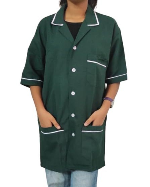 Durable & Lightweight Hospital Staff Apron (Size-L) (Color-DARK GREEN)