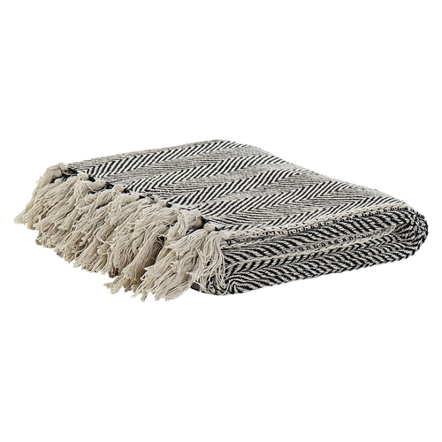 Blanket DKD Home Decor Fringe 150 x 200 x 1 cm (2 Units)
