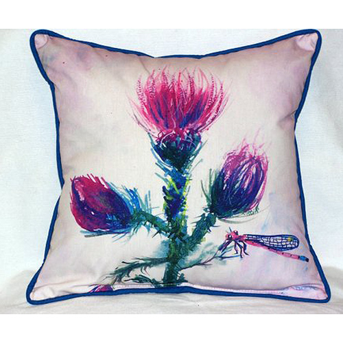Betsy Drake HJ082 Thistle Large Indoor-Outdoor Pillow 16 in. x 20 in.