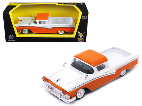 1957 Ford Ranchero Orange and White 1/43 Diecast Model Car by Road