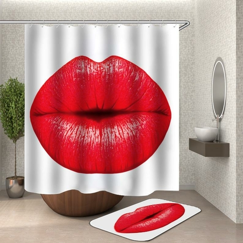 Red Lips Shower Curtain