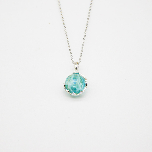 Gift Box - Aroma Necklace White Gold - Planet Celestial Aqua (Light