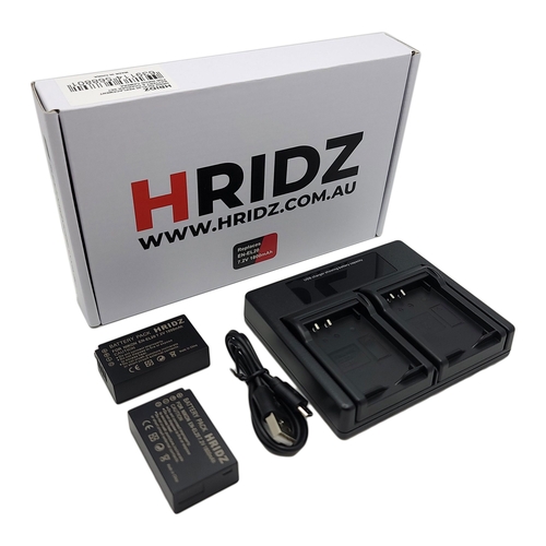 Hridz EN-EL20 Battery (2 pack) and Dual USB Charger for Nikon EN-EL20