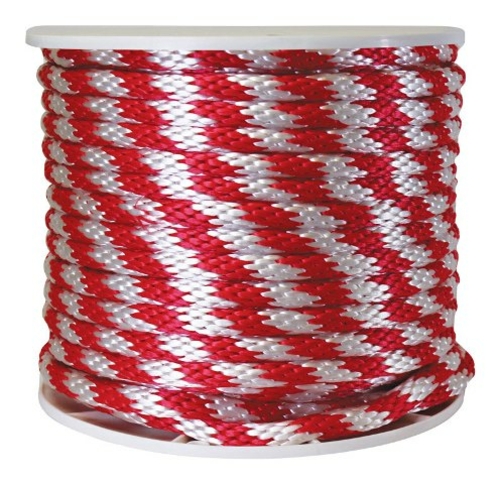 Wellington P7240S0200R70S Solid Braided Poly Derby Rope  Red & Whi