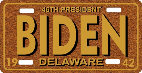 Novelty Auto Car License President Biden