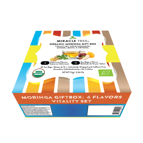 Gift Box with Moringa Tea, 48 Tea Bags, Vitality Combo