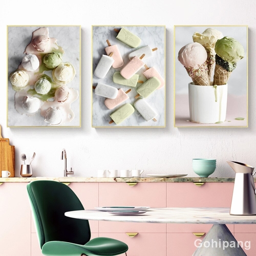 Nordic Delicious Ice Cream Canvas Painting Posters