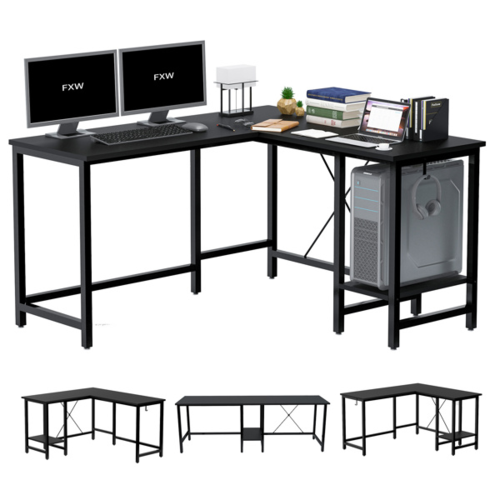 Home Office 55 Inch L Shaped Adjustable Computer Desk