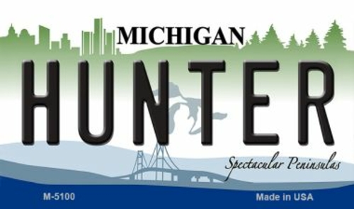 Smart Blonde M-5100 3.5 x 2 in. Hunter Michigan State License Plate No