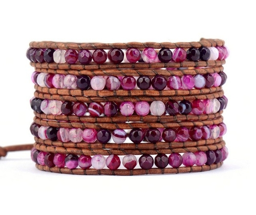 Designer Bracelets Stripe Onyx 5 Strands Weave