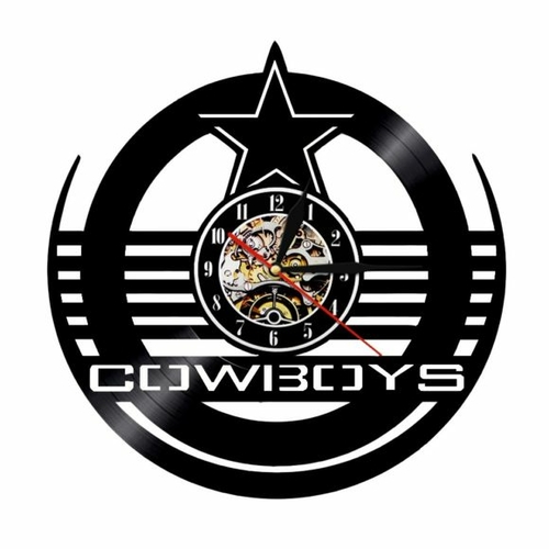 GREEN BAY STEELERS COWBOYS DESIGN HANDMADE VINYL RECORD WALL CLOCK