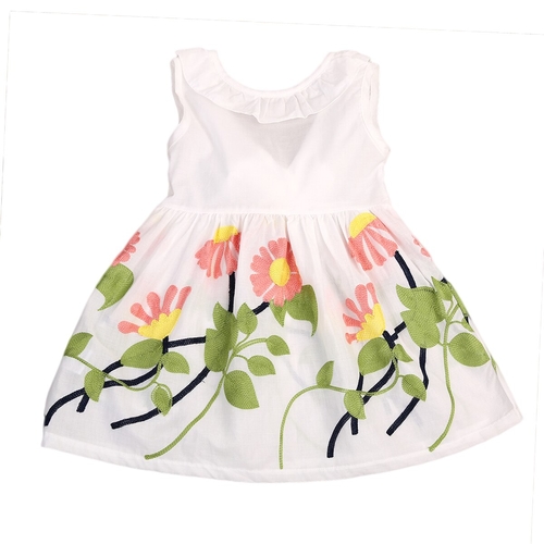 2017 Cute Summer Flower Strap Bowknot Dress Kids