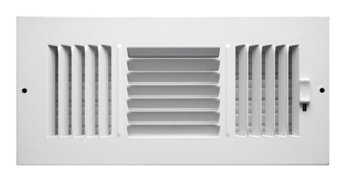 Greystone C103M10X04 3-Way Sidewall Ceiling Register  White - 10 x 4 i