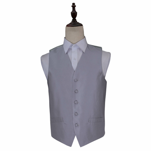 Solid Check Waistcoat - Silver, 50'