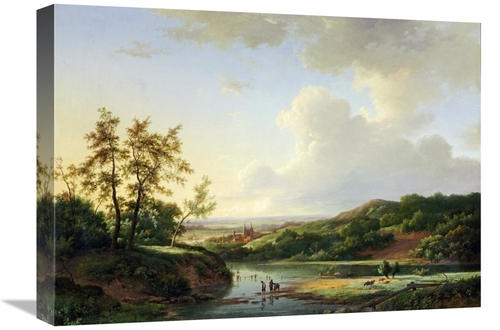 22 in. An Extensive Landscape Art Print - Marinus Adrianus Koekkoek