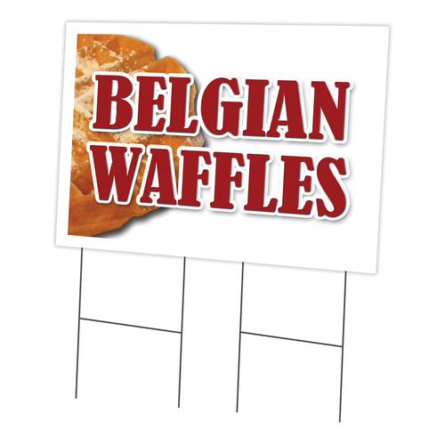 SignMission C-2436 Belgian Waffles 24 x 36 in. Yard Sign & Stake - Bel