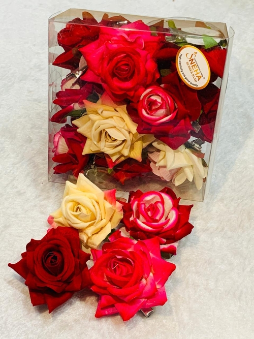 ROSE DESIGN HAIR CLIPS SET