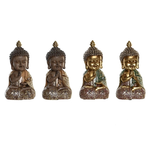 Decorative Figure DKD Home Decor Beige Golden Buddha Oriental 10,5 x 9