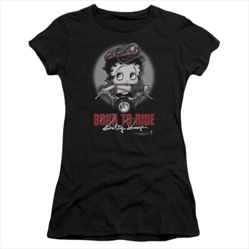 Boop-Born To Ride - Short Sleeve Junior Sheer Tee, Black - 2X