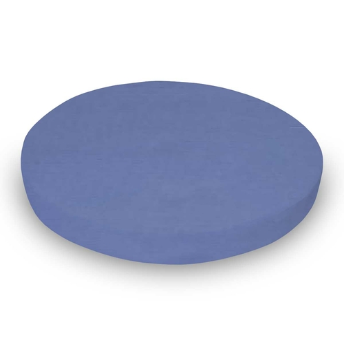 SheetWorld Fitted Round Crib Sheet - 100% Cotton Woven - Wedgewood