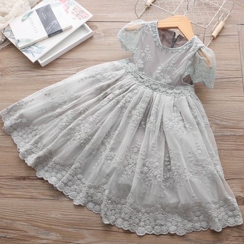 Flower Girl Dress Lace Embroidery Ball Gown